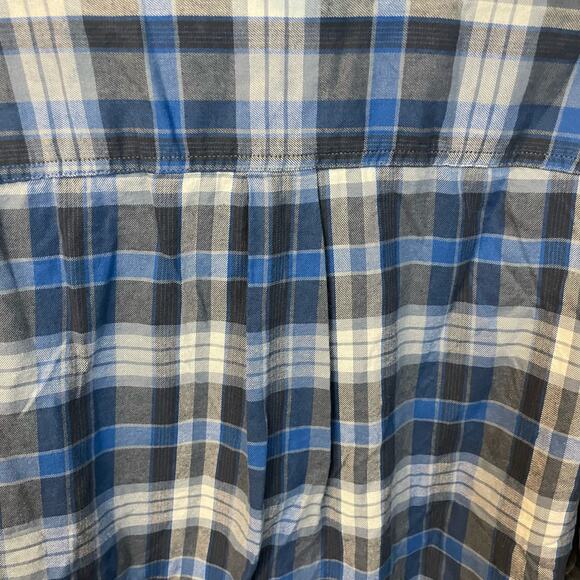 Eddie Bauer Blue Check Lightweight Classic Fit 100% Cotton Long Sleeve Shirt XL - Picture 3 of 6